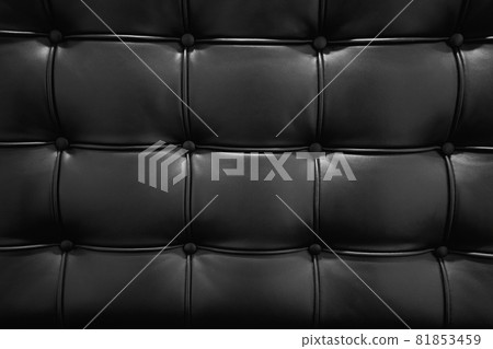 Black leather sofa texture in royal style. Elegant embossed black leather pattern. Vintage style and geometry pattern. Black leather sofa texture in royal style. Elegant embossed black leather pattern. Vintage style and geometry pattern. 81853459
