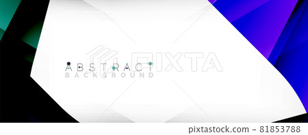 Minimal abstract background - color overlapping shapes on white with shadow lines. Vector Illustration For Wallpaper, Banner, Background, Landing Page 81853788