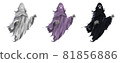Haunted illustration set with a Halloween-like face 81856886