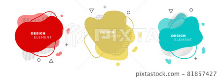 Colored fluid elements for minimal banner, logo, and etc. Set of abstract geometric shapes fluid shapes. Futuristic trendy dynamic elements. Abstract memphis background. Colored fluid elements for minimal banner, logo, and etc. Set of abstract geometric shapes fluid shapes. Futuristic trendy dynamic elements. Abstract memphis background. 81857427