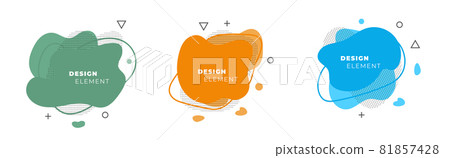 Colored fluid elements for minimal banner, logo, and etc. Set of abstract geometric shapes fluid shapes. Futuristic trendy dynamic elements. Abstract memphis background. Colored fluid elements for minimal banner, logo, and etc. Set of abstract geometric shapes fluid shapes. Futuristic trendy dynamic elements. Abstract memphis background. 81857428