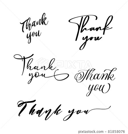 THANK YOU hand lettering custom handmade calligraphy, vector thank you inscription sign THANK YOU hand lettering custom handmade calligraphy, vector thank you inscription sign 81858076