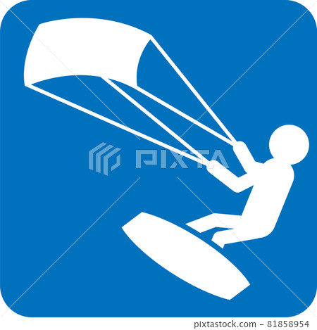 Kitesurfing pictogram Kitesurfing pictogram 81858954