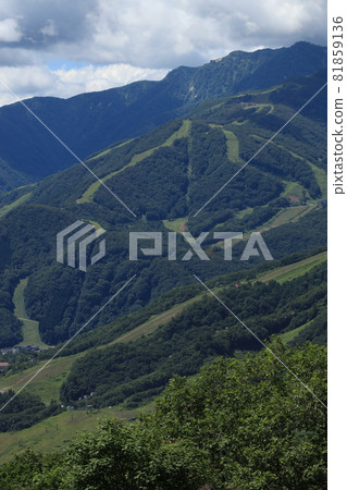 Hakuba mountain range seen from Hakuba Iwadake summit square Hakuba mountain range seen from Hakuba Iwadake summit square 81859136