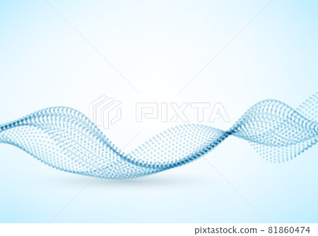 Abstract dots particles flowing wavy blue on a... - Stock Illustration ...