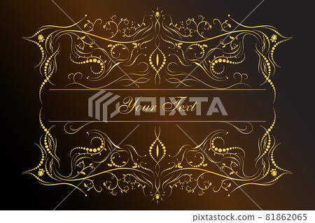 Abstract golden floral frame. - Vector. Vintage gold baroque frame scroll. 81862065