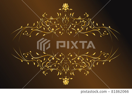 Abstract golden floral frame. - Vector. Vintage gold baroque frame scroll. Abstract golden floral frame. - Vector. Vintage gold baroque frame scroll. 81862066