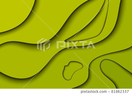 Paper cut green background with wavy edges. Paper cut green background with wavy edges. 81862337