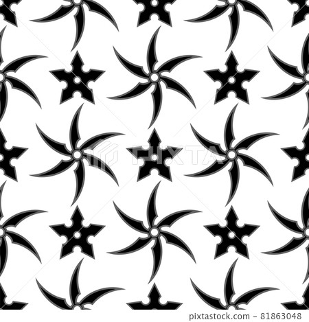 Set of Ninja Star. Asian Traditional Weapon. Shuriken Logo. Seamless Pattern Set of Ninja Star. Asian Traditional Weapon. Shuriken Logo. Seamless Pattern 81863048