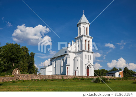Old ancient Church of St. Casimir, the oldest catholic temple in Belarus, Vseliub, Grodno region, Novogrudok district, Belarus. Old ancient Church of St. Casimir, the oldest catholic temple in Belarus, Vseliub, Grodno region, Novogrudok district, Belarus. 81863194