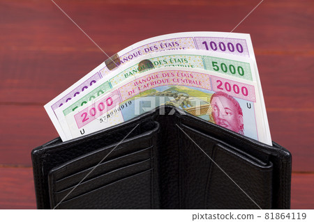 Central African States money - franc in the black wallet 81864119