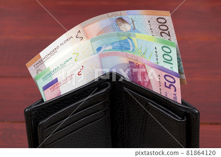 Aruban money - florin in the black wallet 81864120