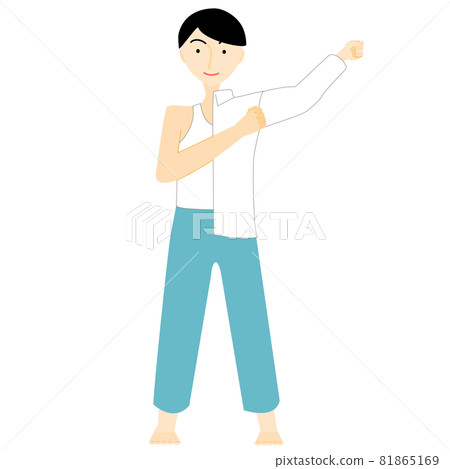Men changing into white shirts 81865169