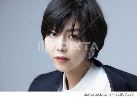 A woman with short hair A woman with short hair 81867156