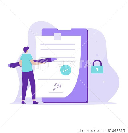 Flat design of Smart contract concept. Illustration for websites, landing pages, mobile applications, posters and banners. 81867815