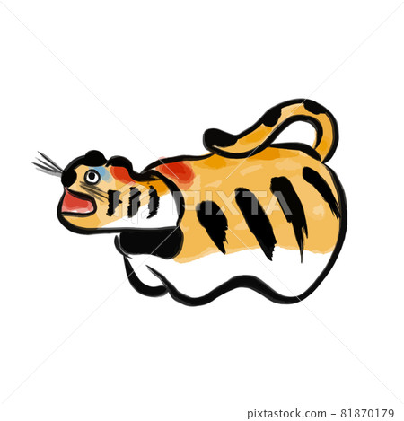 紙漿虎水墨畫風插畫 紙漿虎水墨畫風插畫 81870179