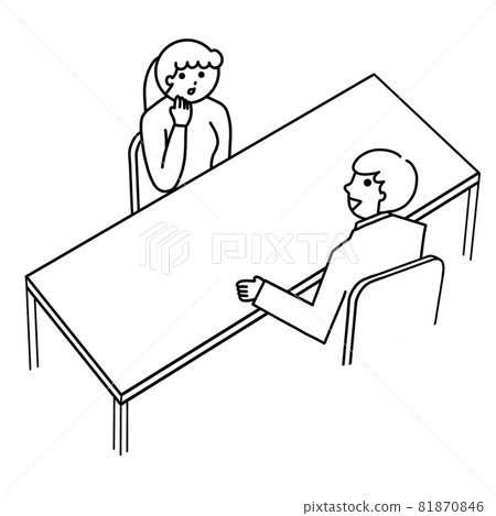 Female customers consulting with male staff explaining insurance and financial plans 81870846