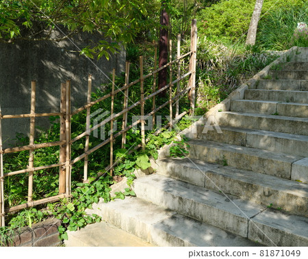 Bamboo fence and stairs Bamboo fence and stairs 81871049