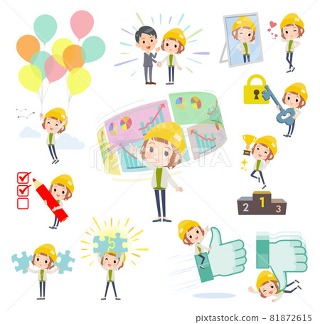 一組關於成功和積極性的休閒時尚女性 一組關於成功和積極性的休閒時尚女性 81872615