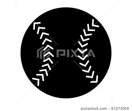 棒球球黑色和白色剪影 棒球球黑色和白色剪影 81873009