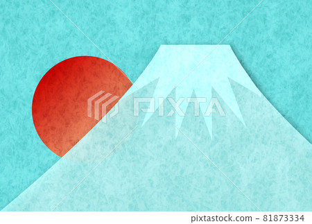 富士新年卡日本紙背景 富士新年卡日本紙背景 81873334
