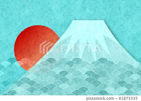 Fuji New Year's cards Japanese paper background Fuji New Year's cards Japanese paper background 81873335