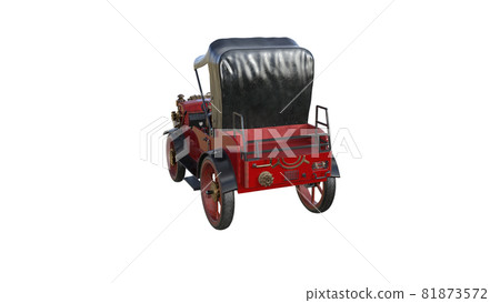 3d model of an old car rendered at different angles, isolated on a white background. 3D rendering, 3D illustration. 81873572