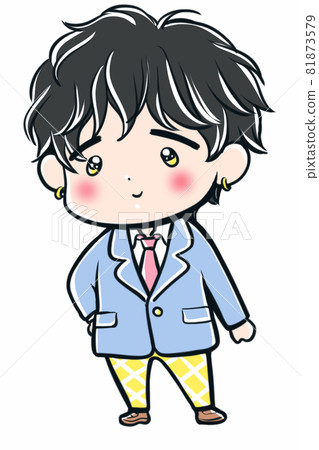 Cute mini character boy 81873579