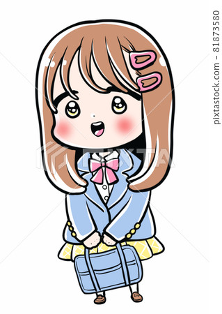 Cute mini character girl Cute mini character girl 81873580