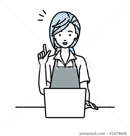 A woman in a cafe clerk who sat at a desk, opened a PC and had some inspiration A woman in a cafe clerk who sat at a desk, opened a PC and had some inspiration 81874606