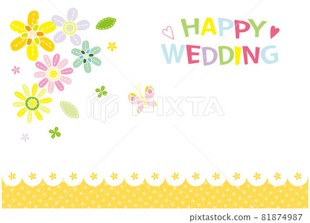 花型設計 HAPPY WEDDING 蕾絲款式黃色 花型設計 HAPPY WEDDING 蕾絲款式黃色 81874987