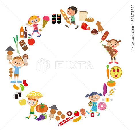 兒童食品邊緣插圖日元 81875791