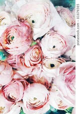 Beautiful Abstract watercolor rose bouquet illustration Beautiful Abstract watercolor rose bouquet illustration 81876565