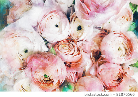 Beautiful Abstract watercolor rose bouquet illustration Beautiful Abstract watercolor rose bouquet illustration 81876566