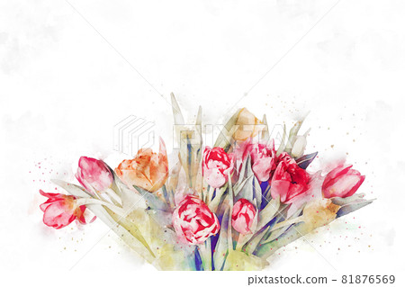 Beautiful Abstract watercolor rose bouquet illustration Beautiful Abstract watercolor rose bouquet illustration 81876569