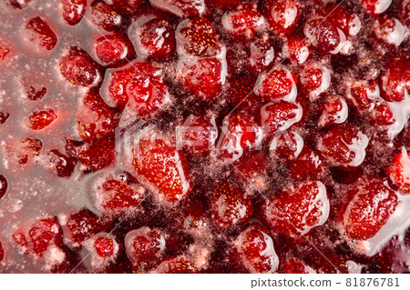Boiling Homemade Strawberry jam. 81876781