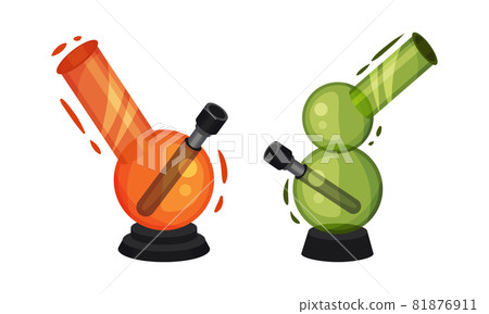 Bong or Water Pipe as Filtration Device Used for Smoking Cannabis Vector Set Bong or Water Pipe as Filtration Device Used for Smoking Cannabis Vector Set 81876911