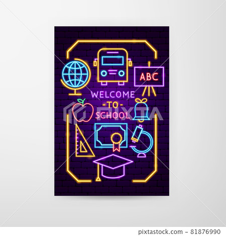 Welcome to School Neon Flyer 81876990