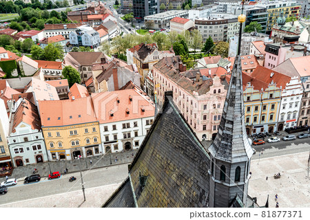 Republic Square, Pilsen, Chech Republic, from the tower of Cathedral of St. Bartholomew Republic Square, Pilsen, Chech Republic, from the tower of Cathedral of St. Bartholomew 81877371