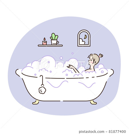 一個女人洗澡的插圖 81877400