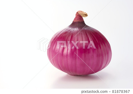 Clean purple onions, red onions, early red, and red onions on a white background 81878367