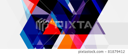 Mosaic triangles geometric background. Techno or business concept, pattern for wallpaper, banner, background, landing page Mosaic triangles geometric background. Techno or business concept, pattern for wallpaper, banner, background, landing page 81879412