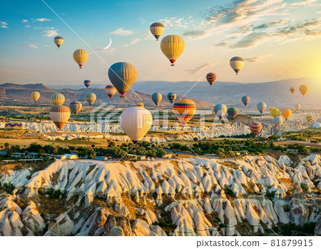 Air balloons flying over Cappadocia Air balloons flying over Cappadocia 81879915