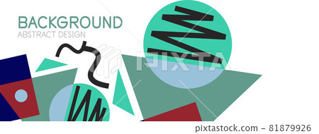 Abstract background. Blocks, lines, triangles, circles composition. Techno or business concept for wallpaper, banner, background, landing page 81879926