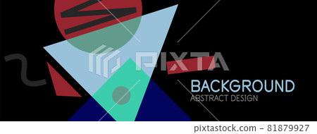 Abstract background. Blocks, lines, triangles, circles composition. Techno or business concept for wallpaper, banner, background, landing page 81879927