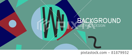 Abstract background. Blocks, lines, triangles, circles composition. Techno or business concept for wallpaper, banner, background, landing page 81879932