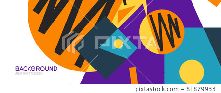 Abstract background with blocks, lines, geometric shapes. Techno or business concept for wallpaper, banner, background, landing page Abstract background with blocks, lines, geometric shapes. Techno or business concept for wallpaper, banner, background, landing page 81879933
