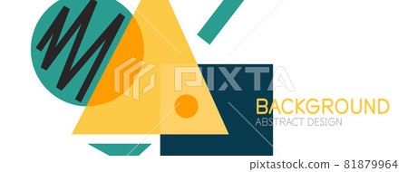 Abstract background with blocks, lines, geometric shapes. Techno or business concept for wallpaper, banner, background, landing page 81879964