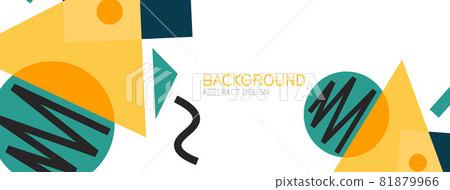 Abstract background. Blocks, lines, triangles, circles composition. Techno or business concept for wallpaper, banner, background, landing page 81879966