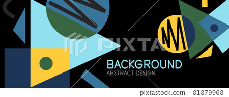 Abstract background with blocks, lines, geometric shapes. Techno or business concept for wallpaper, banner, background, landing page 81879968